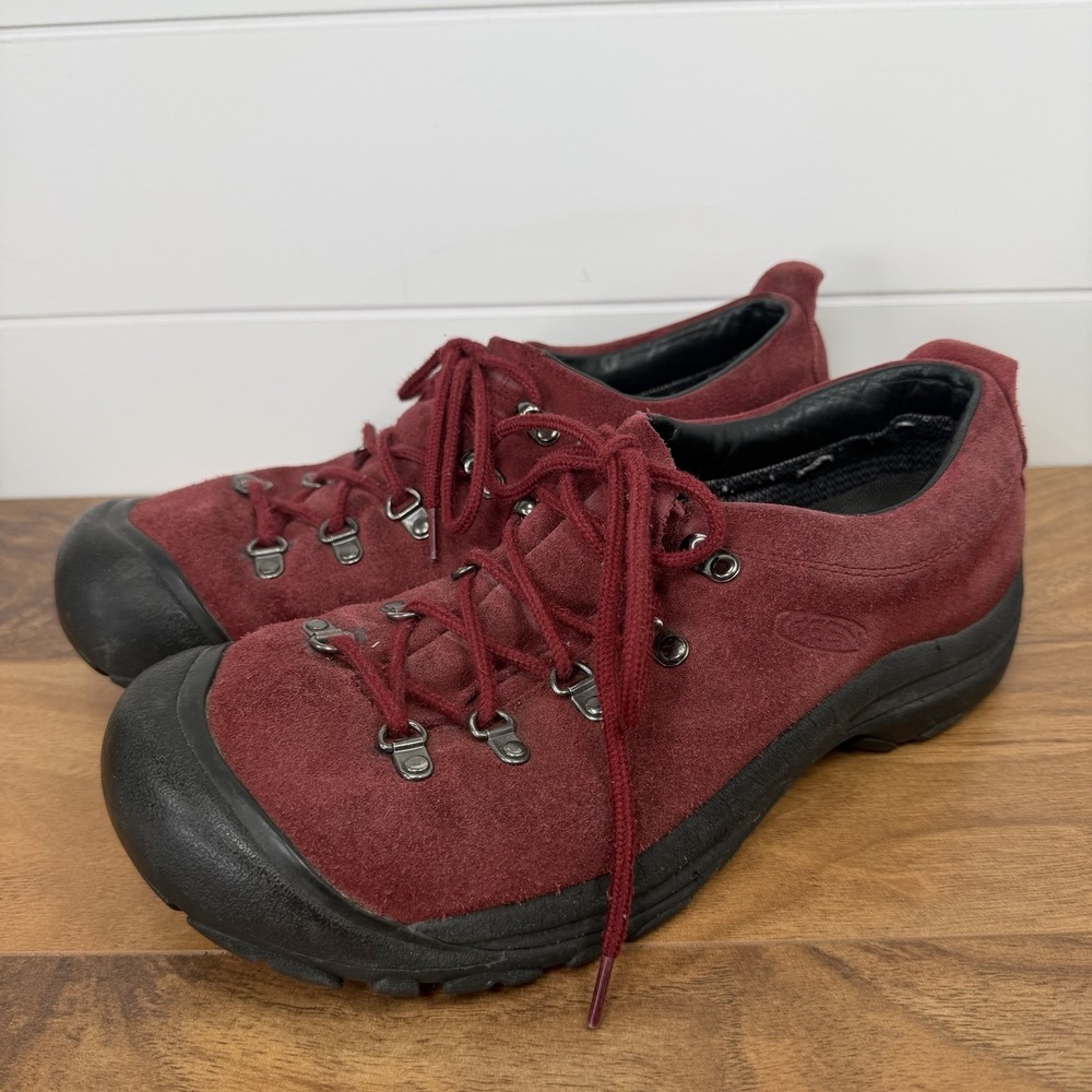 Keen Red Suede Leather Hiking Trail Shoes XT0705 Lace Up Womnes 11us/42eu